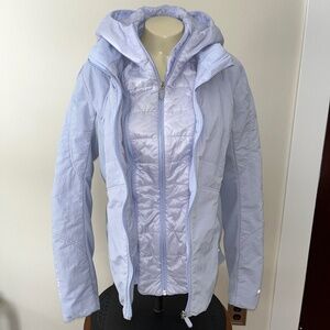 Lululemon Another Mile Jacket Light Blue LW4BT6S Full Zip Hooded
